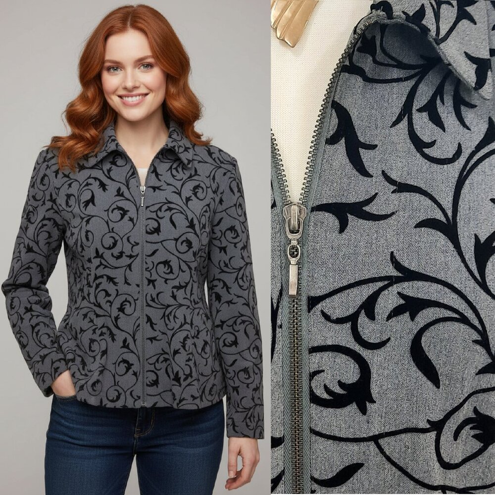 Y2K velvet jacquard blazer jacket - Draper's & Damon's brand